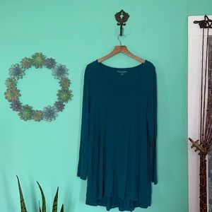 Soft Surroundings- high low-long sleeve tunic